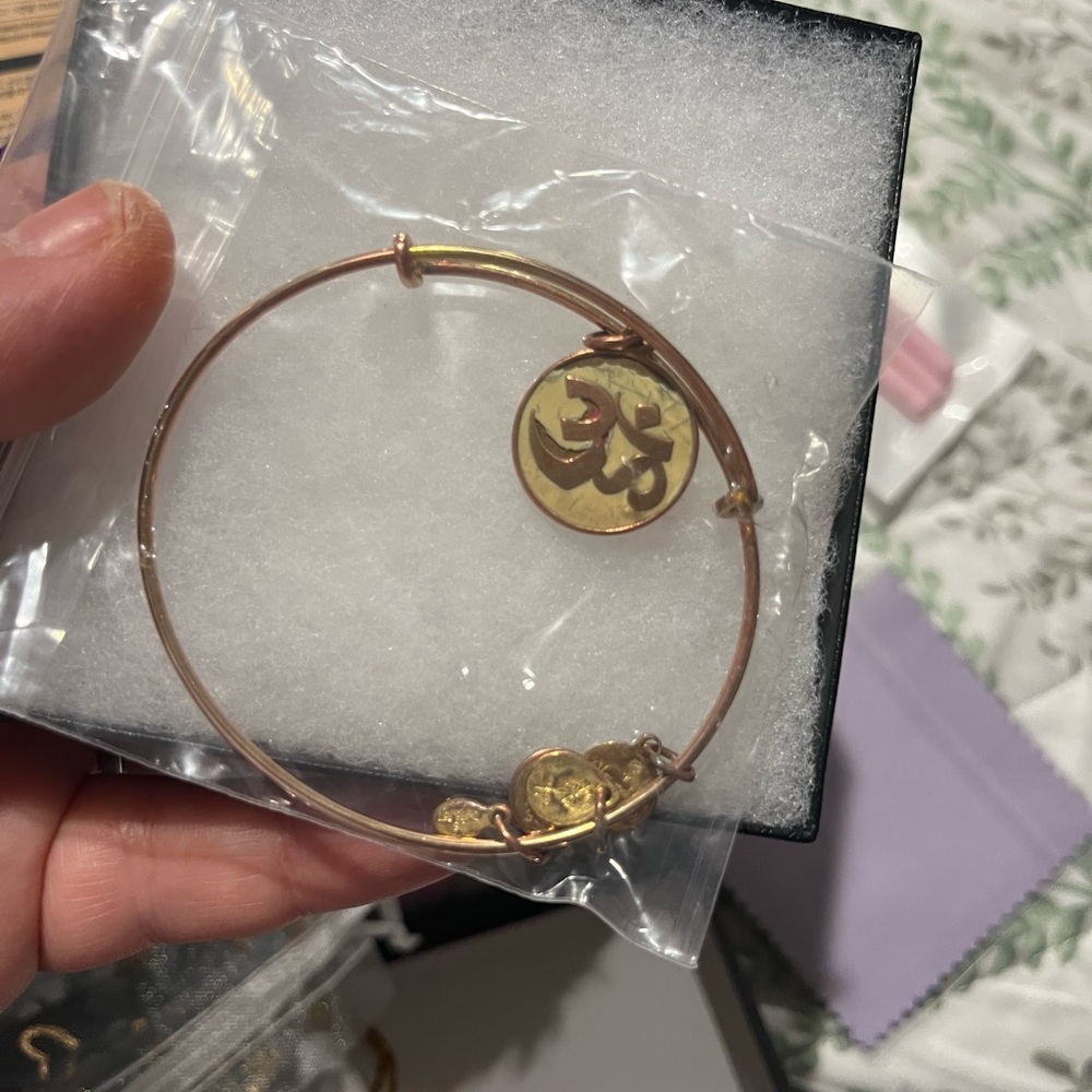 Alex and Ani Gold Om Charm Bracelet